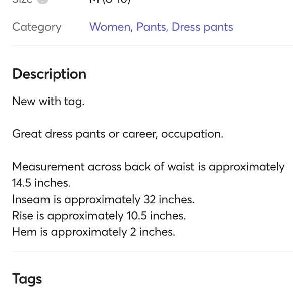 Navy Blue Dress Pants Womens 10 Doc & Amelia Classic Fit Career Occupation New - Picture 8 of 14